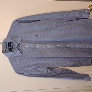 Ralph Lauren Yarmouth Dress Shirt, Light Blue Glen Plaid, Neck 15, Sleeve 32/33